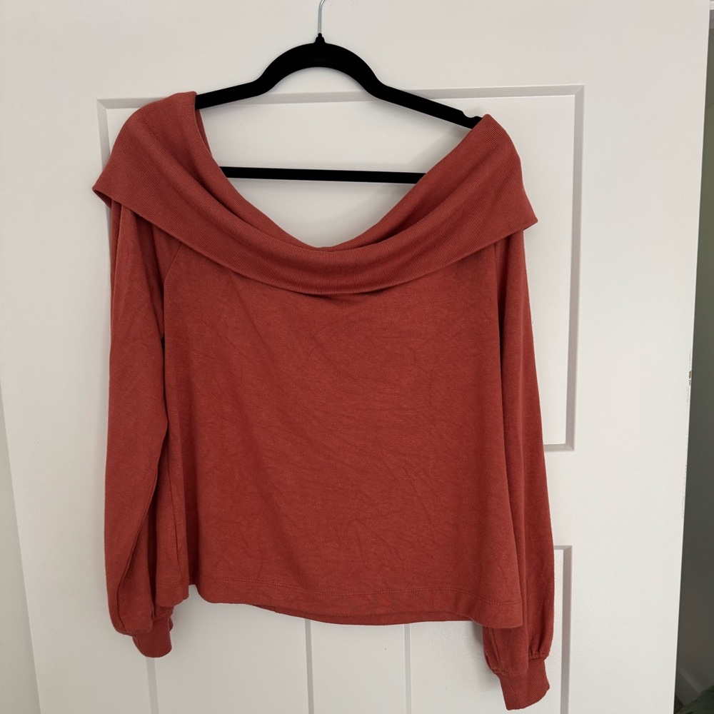Rust Off-Shoulder Sweater
